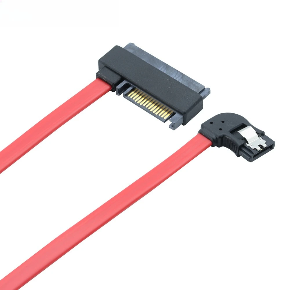 5Pcs SAS SFF-8482 SAS29 + 15P SATA to SATA 7P right bend red chassis data cable with shrapnel