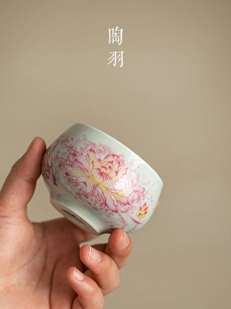 Antique Clay Red Lotus Master Single Personal CeramiC Cup, Kung Fu Set, HigH-end Tea Cup