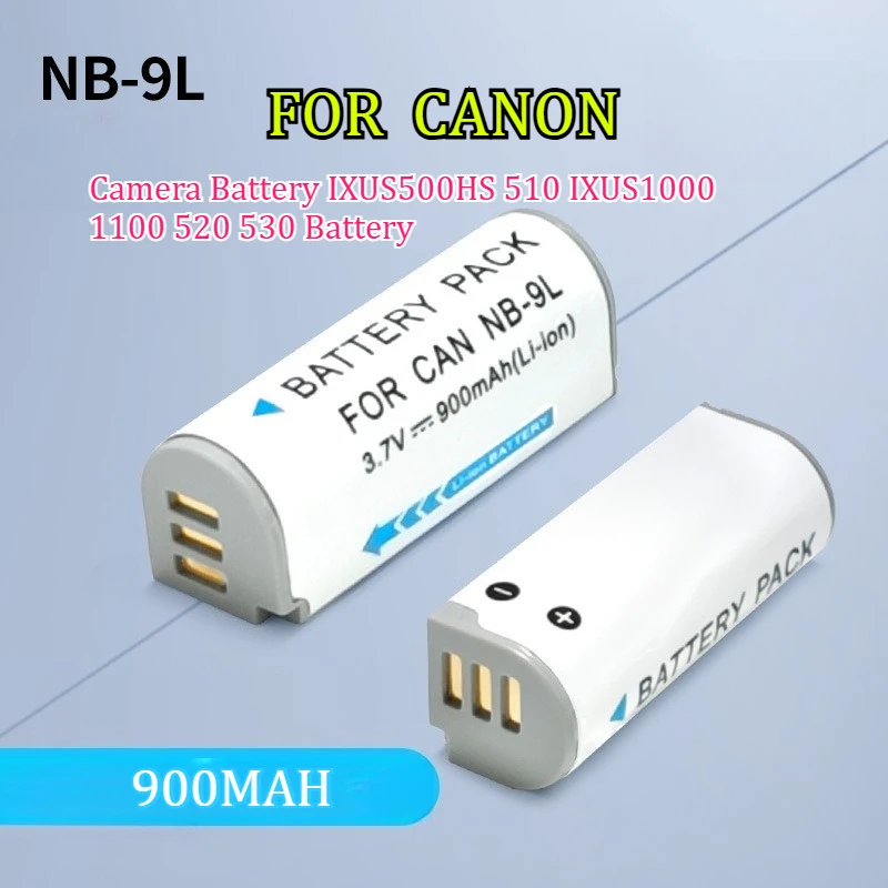 

900mAh 3.7V Suitable for Canon NB-9L Camera Battery IXUS500HS 510 IXUS1000 1100 520 530 Long Range Digital Battery