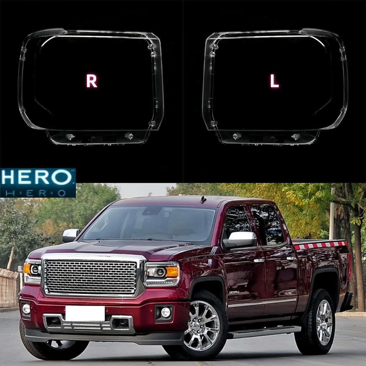 

Для GMC Sierra 2014-2018: Прозрачная крышка фары, защитный кожух, плафон из плексигласа