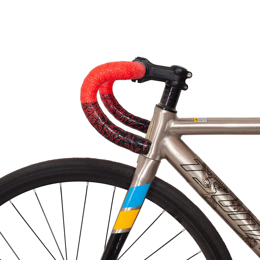 1 Paar Neues Fahrradlenkerband Zweifarbiges Rennrad-Lenkerband mit Chrysanthemenmuster EVA+PU Weiches Anti-Vibrations-Lenkerband Langlebiges Lenkerband – Detail 10