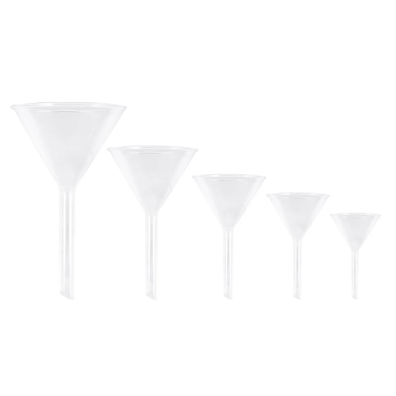 

5pcs Glass Filling Glass Tool Round 30mm Triangle Funnel 40mm 50mm 60mm 75mm Lab Filter Funnel Equipment