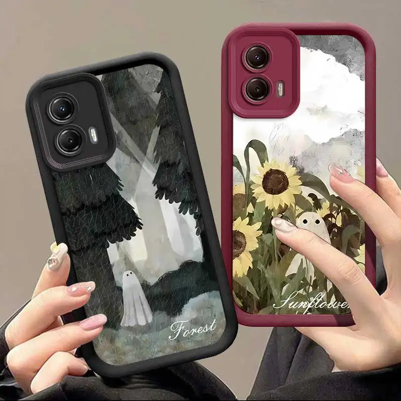 G53 Sunflower Ghost Sky Eye Ladder Phone Case For Motorola Moto G53 Cover