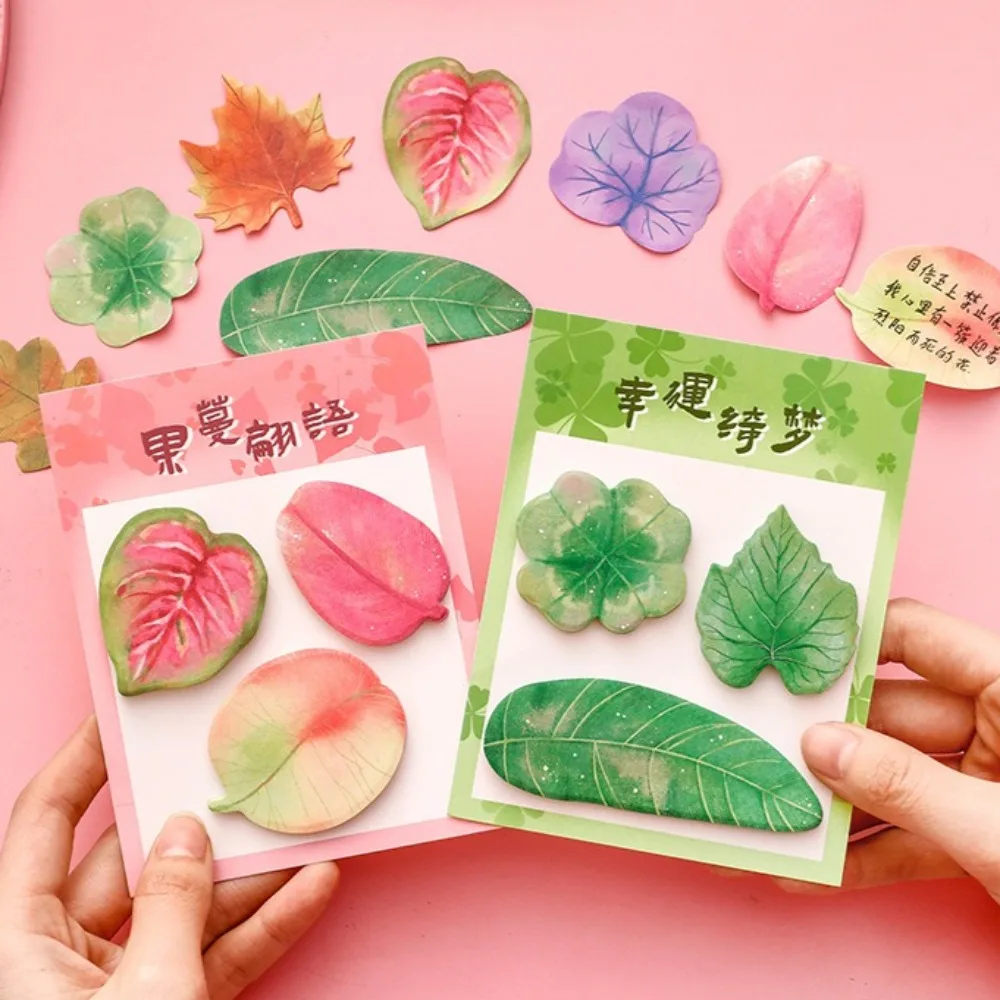 

Simulated Leaf Combination Memo Notes Creative Message Sticky Notes Students Praise Reward Stationery Gifts School Supplies