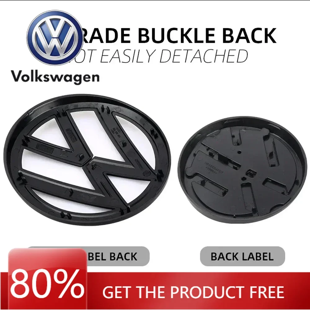 

Эмблема для передней решетки радиатора Volkswagen 137 мм, значок на крышку багажника 115 мм, черный автомобильный логотип для Volkswagen VW Golf 7 mk7 2014-2017
