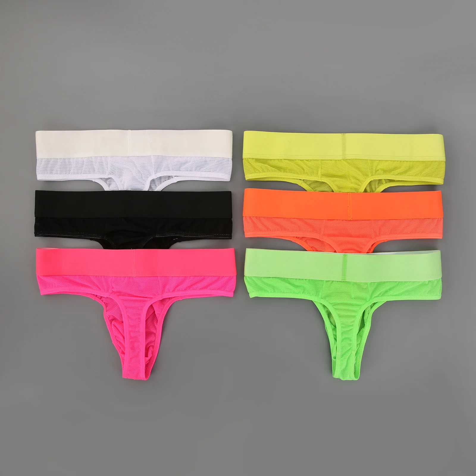 CLEVER-MENMODE 3/ kit Underwear Mesh Thong Men Sexy Underpants Transparent Panties Bikini Penis Pouch G String Tanga T-Back