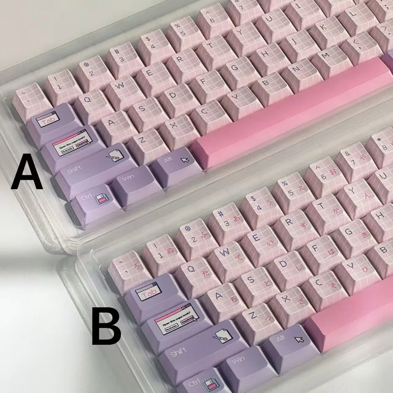 136 Tombol Keycap Lucu Merah Muda Profil Chreey PBT Tutup Kunci Persegi Sublimasi Termal Keyboard Mekanis Keycap Set Kucing untuk Hadiah
