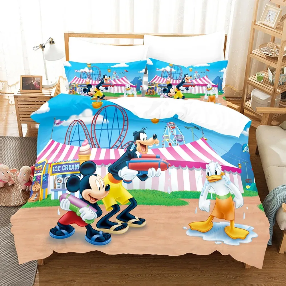 Mickey Minnie Mouse Bedding Sets Comforter Quilt Bed Cover Duvet Cover Pillow Case 2-3 Pieces Sets Kids Adult Bedroom Decor