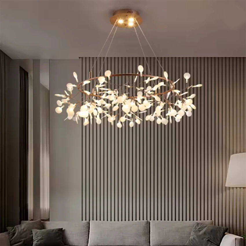 Скандинавская люстра-подвеска Nordic Rose Gold Black Branch Firefly для дома, гостиной, столовой, ресторана, кухни, декоративный светильник