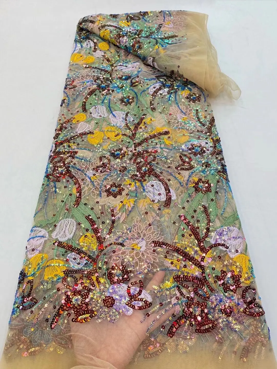 

Новейшая ткань из искусственного хлопка с вышивкой камнями, нигерийская швейцарская вуаль, кружево в Швейцарии, 5 ярдов