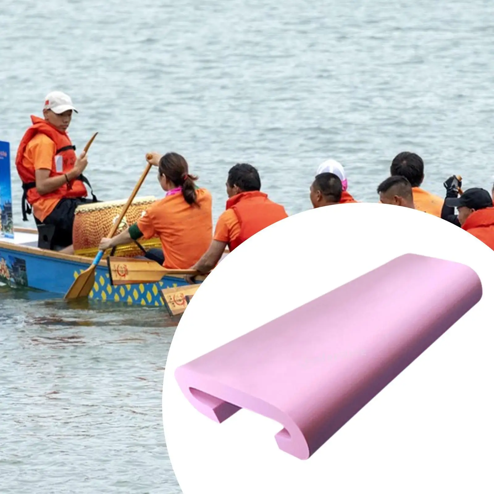 وسادة مقعد قارب التنين، واقي مجداف ممتص للصدمات، رياضات مائية مريحة وشكل U، حصيرة مقعد كاياك غير قابلة للانزلاق للتجديف #4