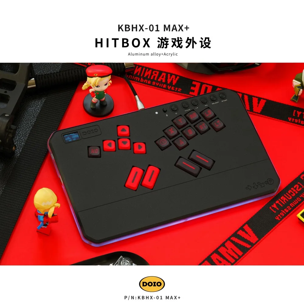 DOIO KBHX-01 MAX+ 기계식 키보드 알루미늄 합금 CNC 쉘 스크린 디스플레이 로우 프로파일 핫 스왑 인체공학적 게이밍 액세서리