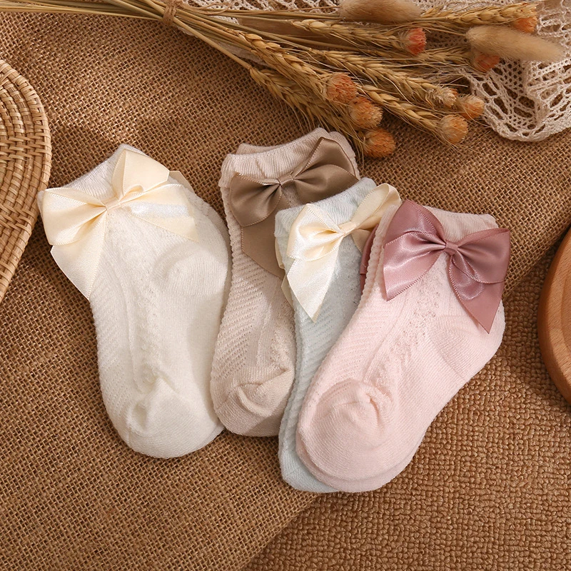 Summer Cute Baby Girl Socks Newborn Bow Short Socks Mather Kids Children\'s Toddler Socks Cotton Infant Baby Stuff Accessories