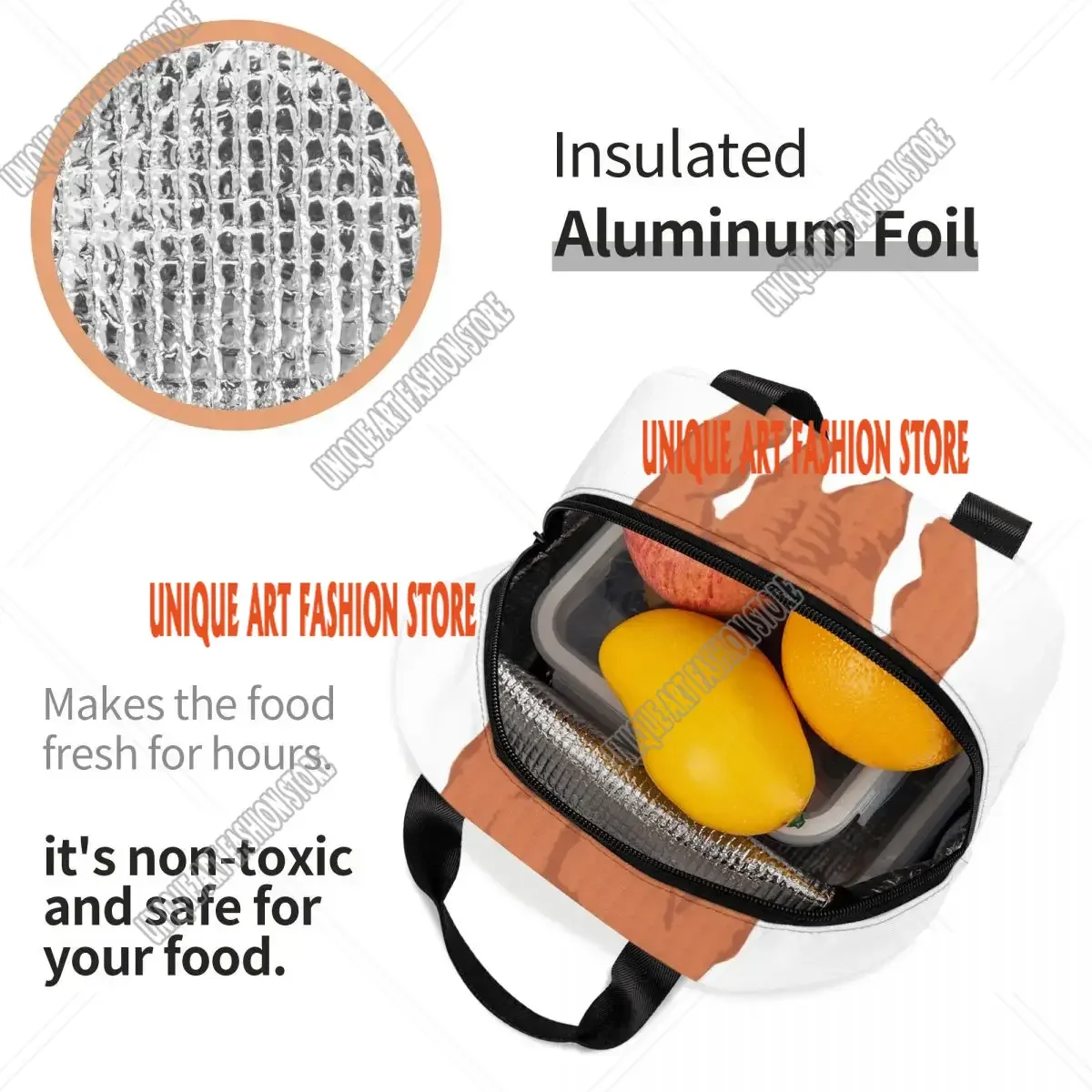 Buff Capybara Borsa per il pranzo termica isolata Contenitore per il pranzo portatile da donna per bambini in età scolare Scatola per alimenti