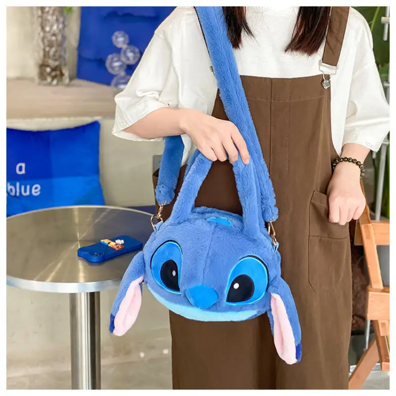 Lilo & Stitch dessin animé en peluche poupée sac Kawaii doux en peluche sac de messager jouets sac à main Anime peluche cartable mode sacs à dos cadeaux