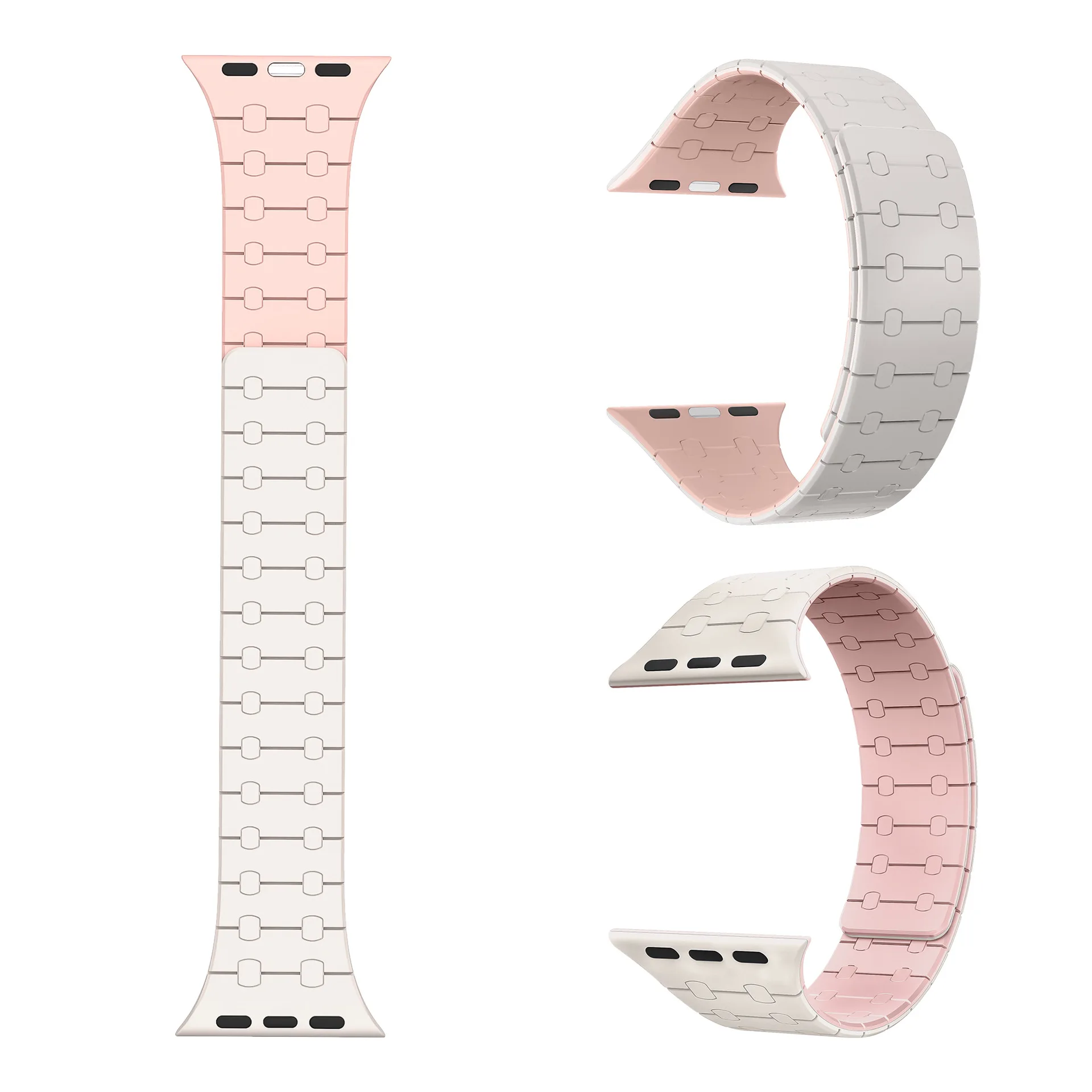 Cinturino di ricambio per braccialetto intelligente a doppio colore alla moda magnetico per cinturino Apple Watch 41MM 45MM
