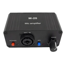 1Set Dynamic Microphone Condenser Microphone Amplifier M-20 Audio 48V Phantom Power Charging Black For Live Sound Card Speaker