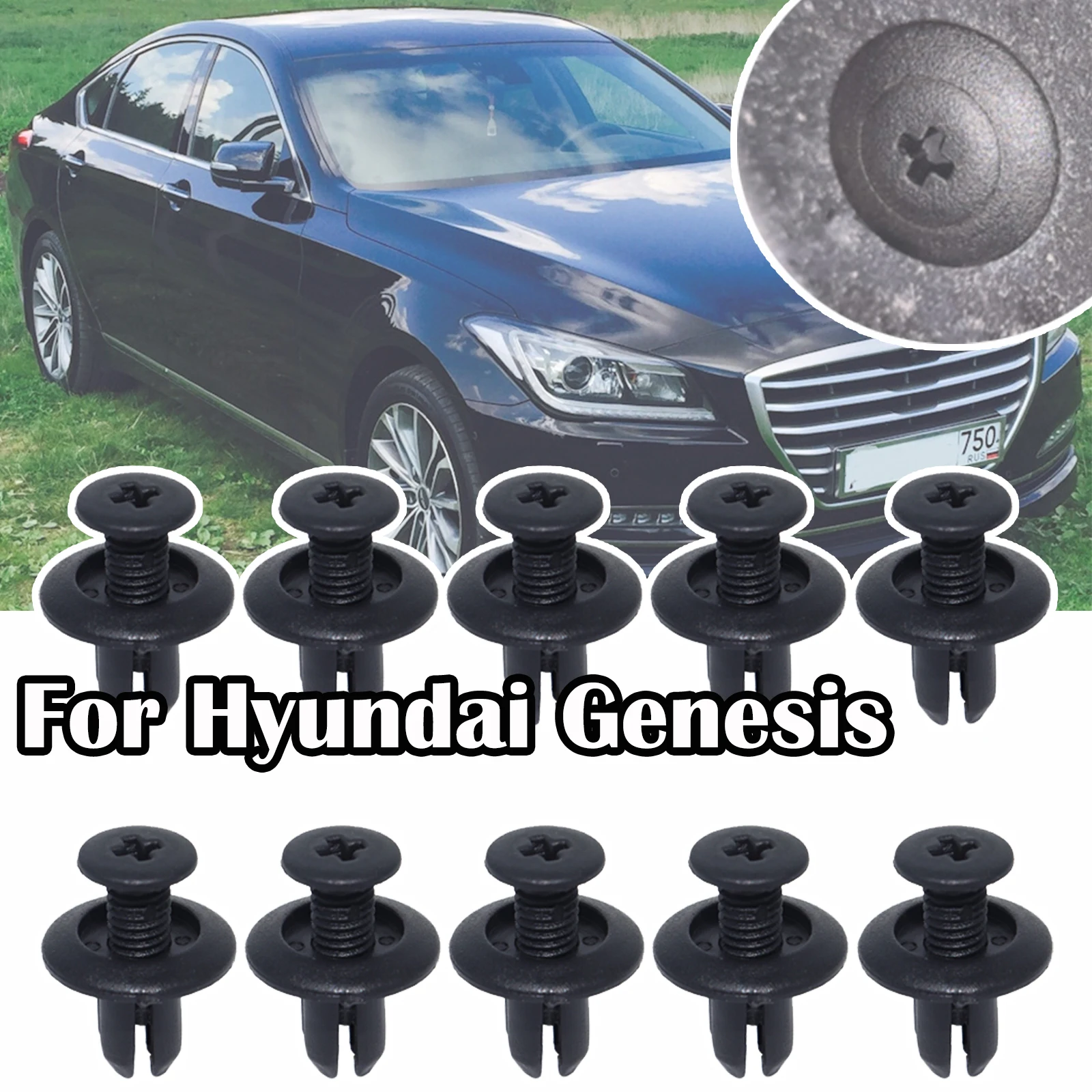 For Hyundai Genesis BH DH 2009 - 2015 2016 Getz TB 2002-2008 Car Lining Mud Guards Screw Bumper Retainer Rivet Rear Trunk Clips