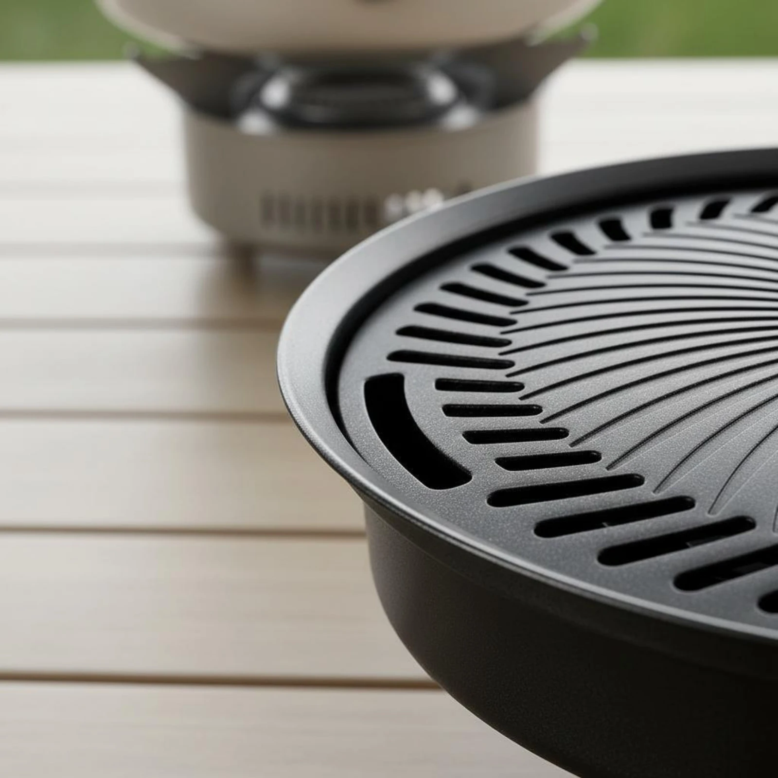 

Korean BBQ Grill Pan Non-Stick Round Barbecue Plate Cookware Even Heating Cooking Utensil for Camping