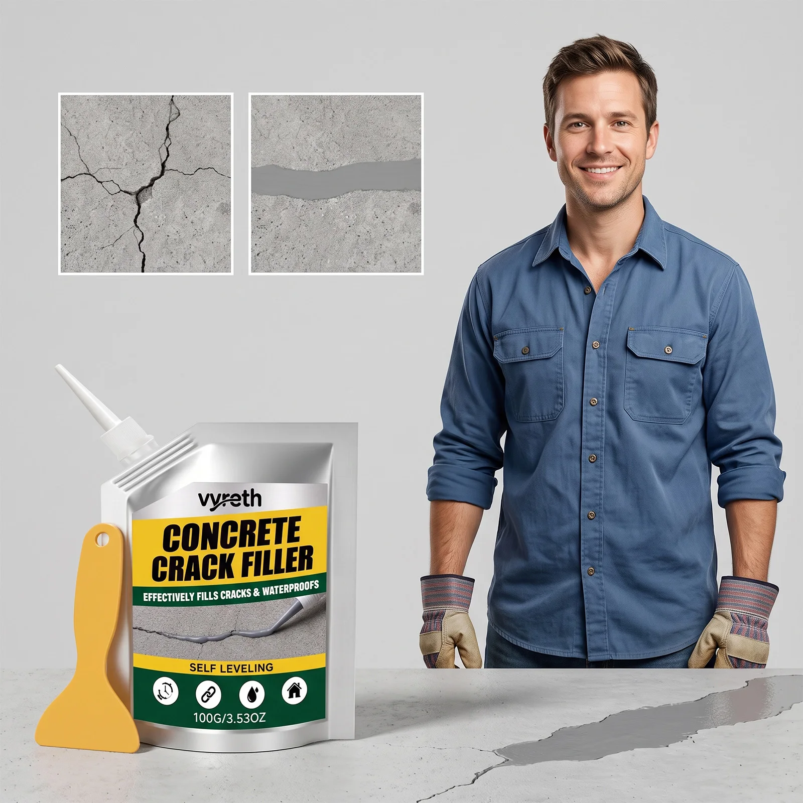 Multi Purpose Waterproof Sealant Gap Filler Home Repair Caulk Roof Kitchen Bathroom Balcony Tile Concrete Joint Sealing Agent
