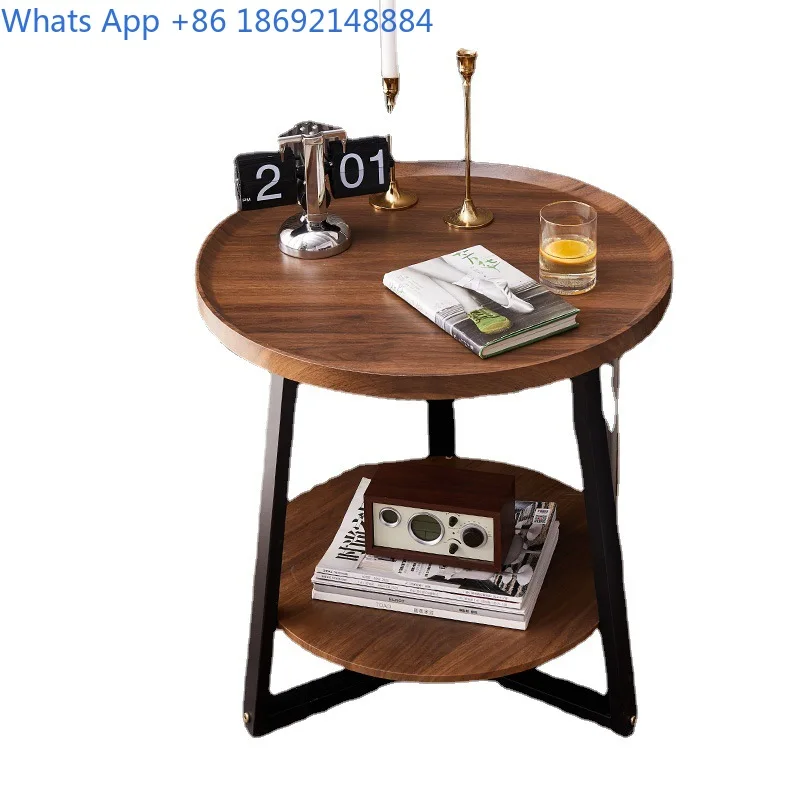 Modern minimalist double deck coffee table for small living room bedroom sofa side table creative design