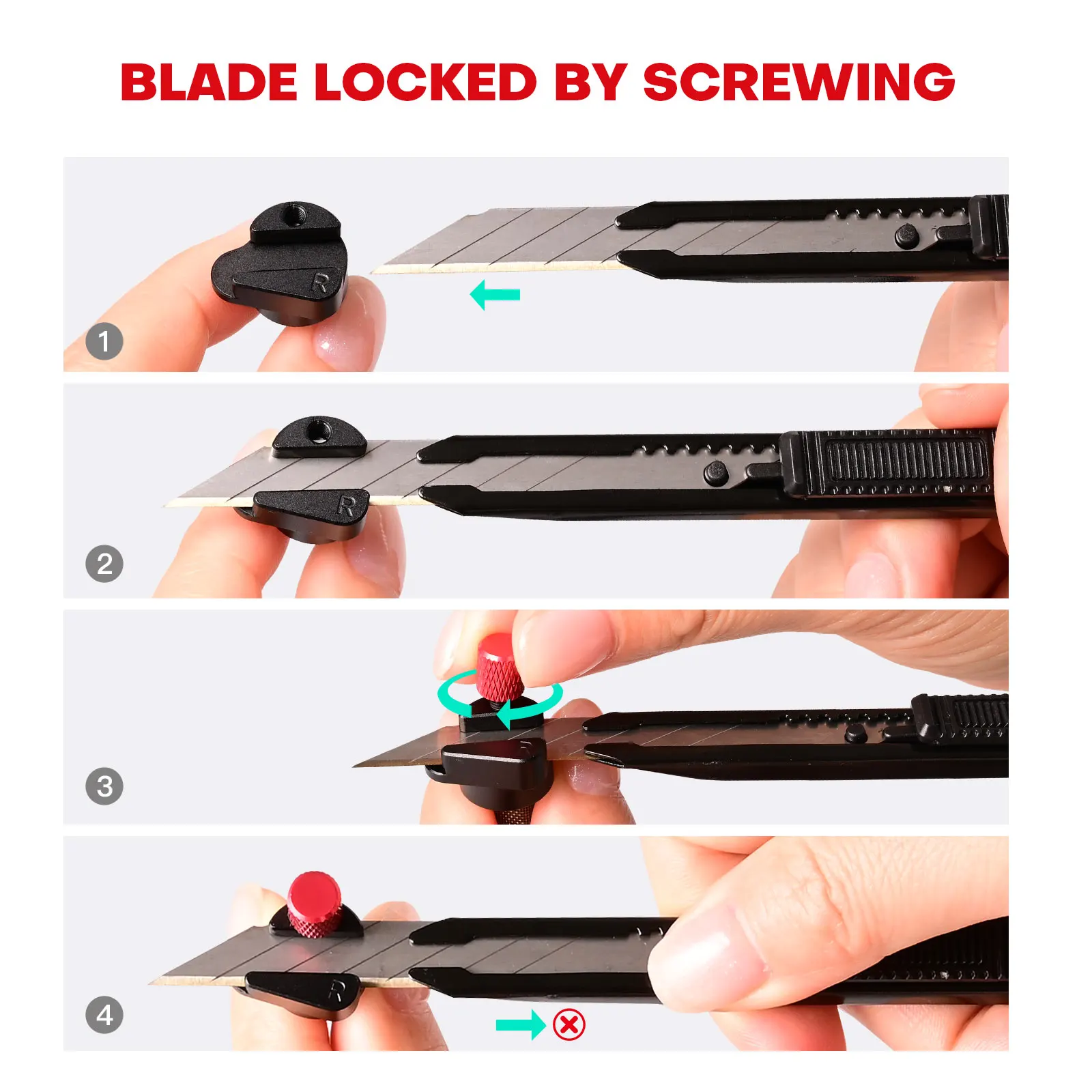 EHDIS Aluminum Edge Trimming Auxiliary Tool Screw Locked Blade Knife Cutter Cover for Film Applications Cut Guide Edge Trimmer