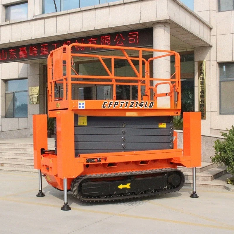 YG Electric 10m Crawler Scissor Lift Platform Table Mobile Hoist Self-propelled Aerial Work Hydraulic Mini Lifting Platform Sale