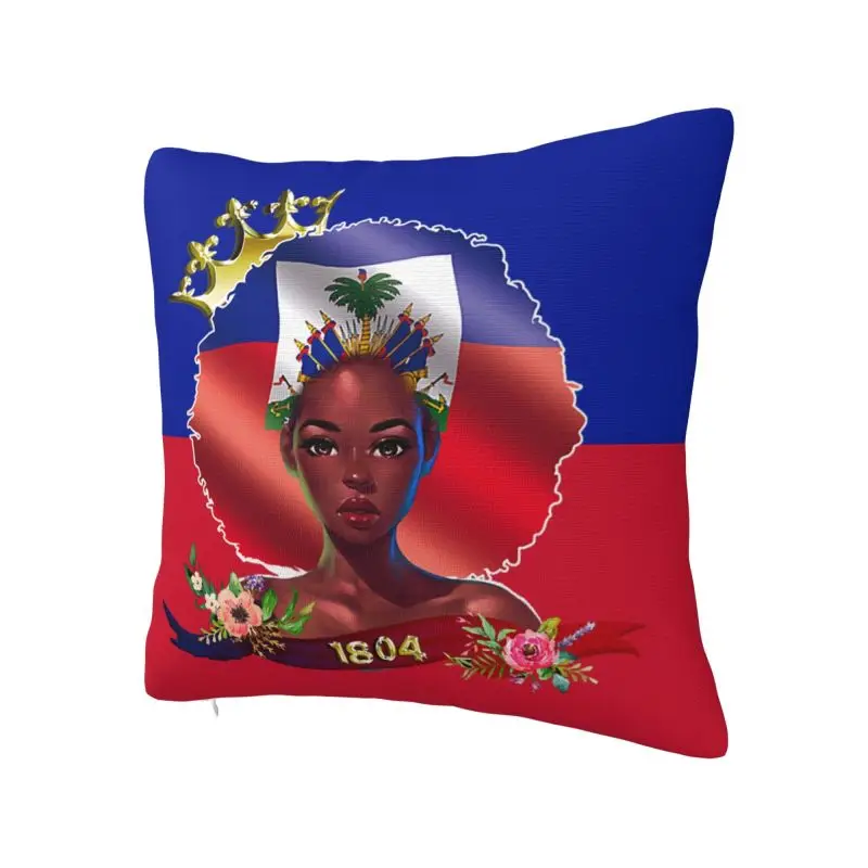 Soft Haitian Queen Haiti Independence Flag 1804 Throw Pillow Case Home Decorative Square Cushion Cover Pillowcover for Sofa