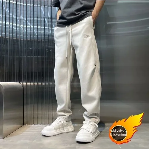 남성용 스웻팬츠 와이드 팬츠, 겨울 의류, 빅 사이즈, 스포츠, 체육관, 헐렁한 Y2k 트랙 