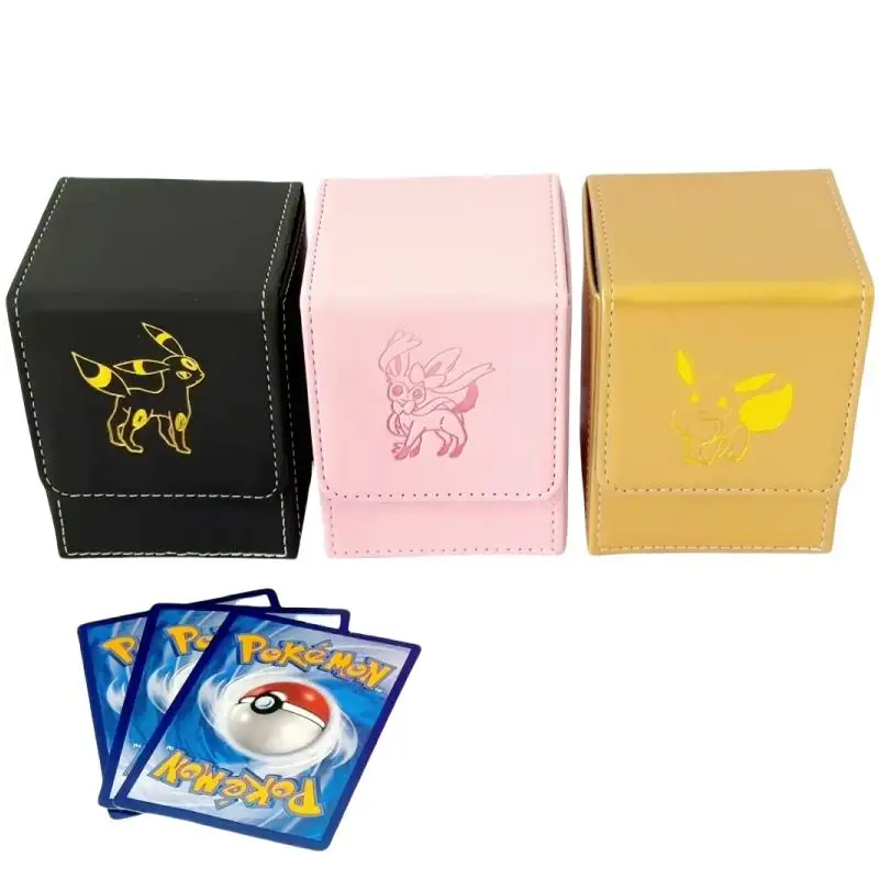 Card Case Sylveon Umbreon Eevee Ptcg Leather Protection Storage Box Action Toy Figures Anime Game Collection Gifts for friends