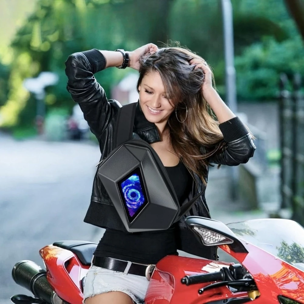 

LED Smart Display Chest Bag DIY Patterns,Motorcycle Riding Bag Travel Shoulder Bag Sports Waterproof Crossbody Bag Holiday Gift