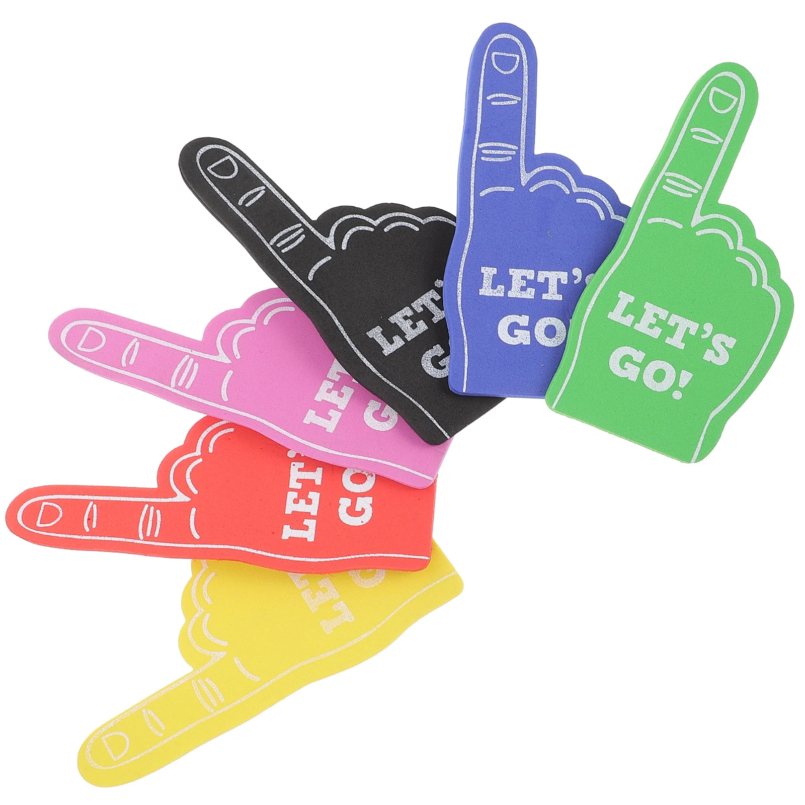 

6 Pcs Cheerleading Foam Fingers Bright Colors Fun Props for Kids Adults Sports Concerts Festivals Giant Hands Gloves