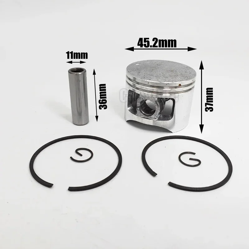 Kit de segments de tronçonneuse, piston de moteur, pièces de rechange de tronçonneuse, kit LYlips, adapté aux intervalles 45.2, 58CC, 5800mm, 1 jeu