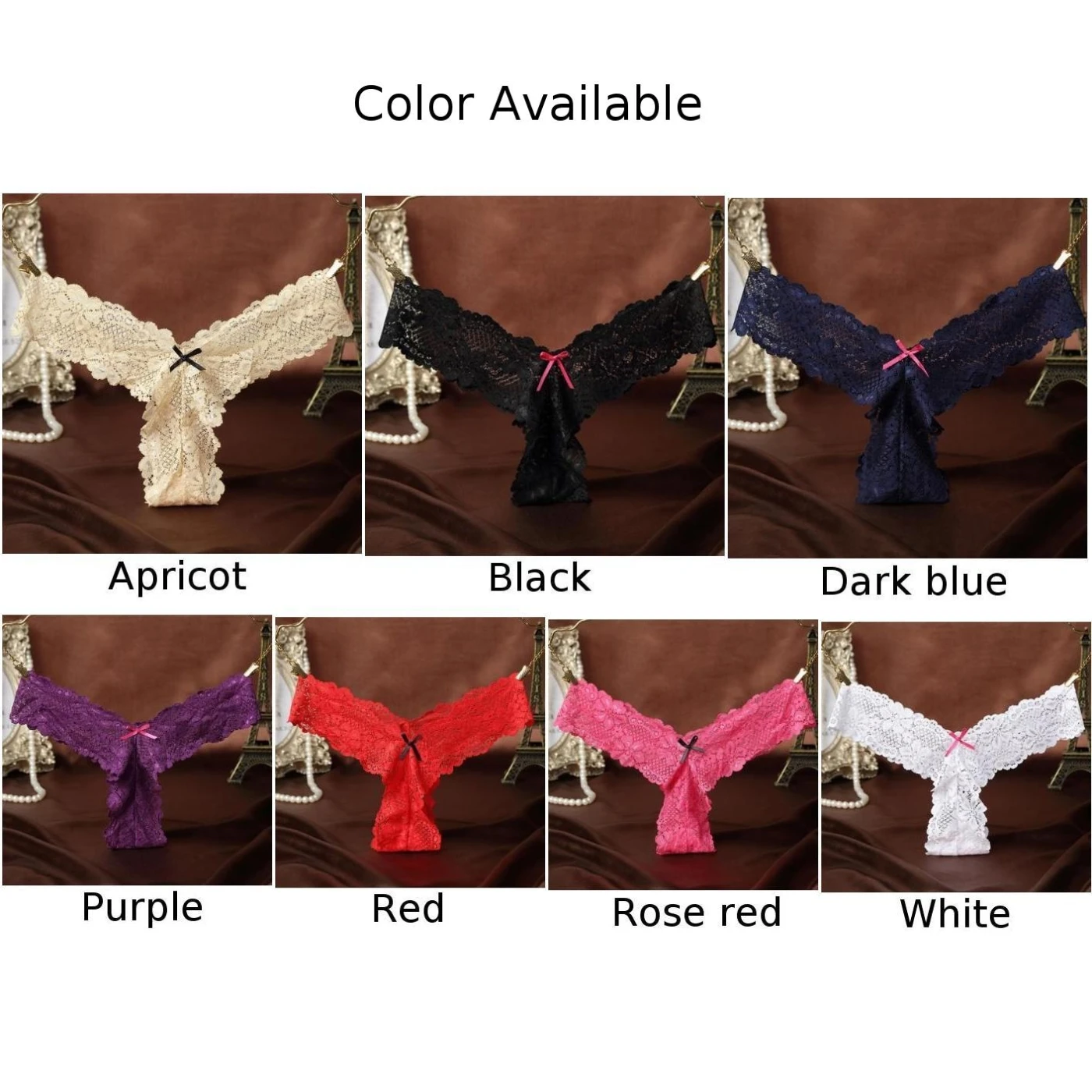 Woman Waist Bowknot Underwear Bowknot Underwear Bowknot Underwear Breathable Low Waist Ruffles Wide Lace Panties