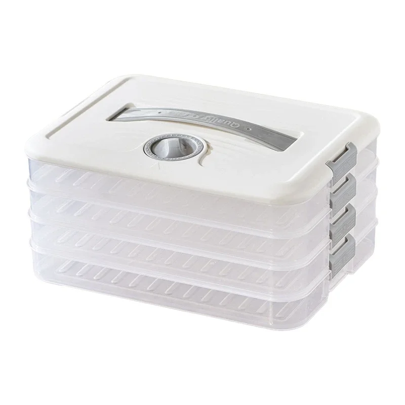 Secure Dumpling Storage Box with Lid – Versatile Plastic Container for Freezer and Fridge
