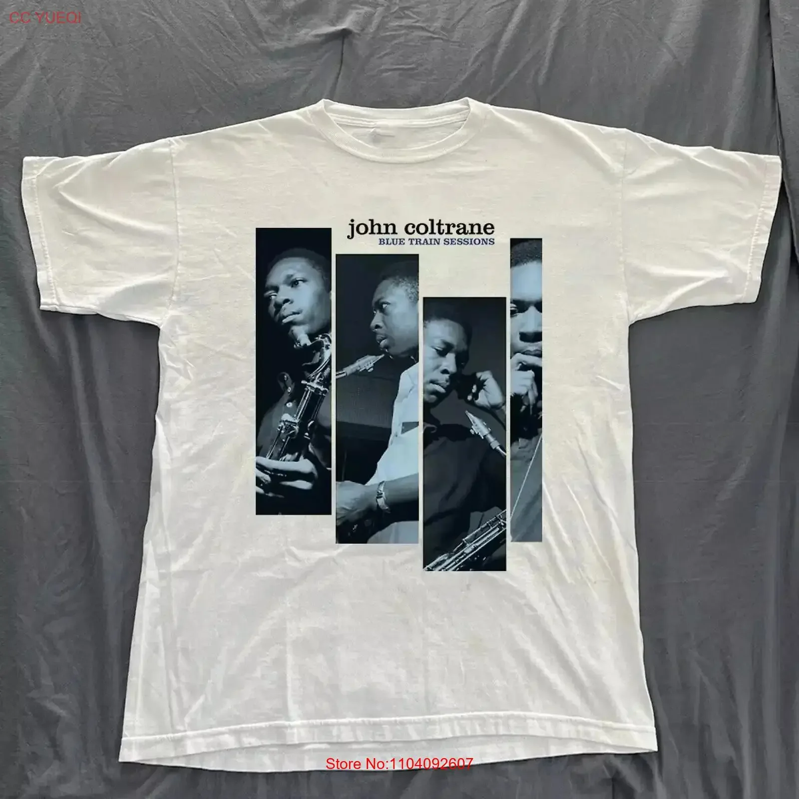Jazz John Coltrane Blue Train Sessions T Shirt Adult Cotton vintage Washed Versatile graphic Soft Top For Everyday Wear Unisex