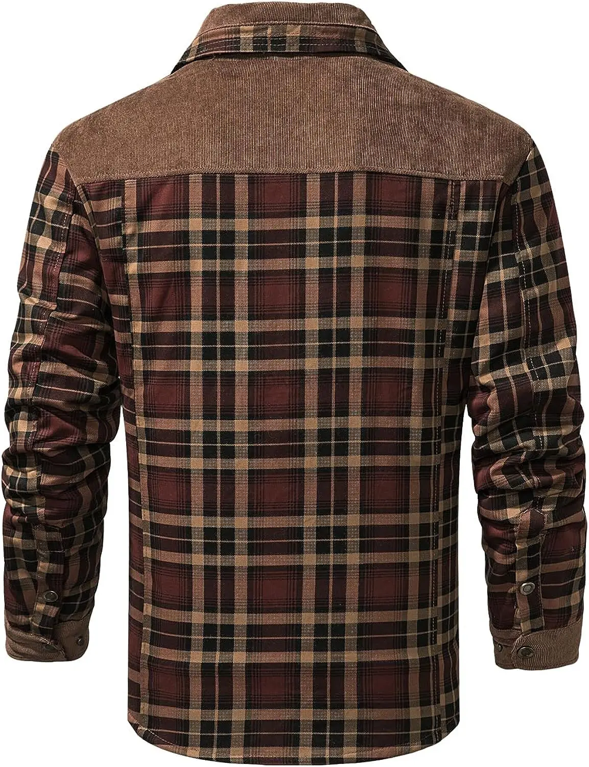 Outdoor Vintage Long Sleeve Plaid Flannel Shirt Jacket Plus Velvet Thicken Plaid Men\'s Shirts Winter Warm Coat