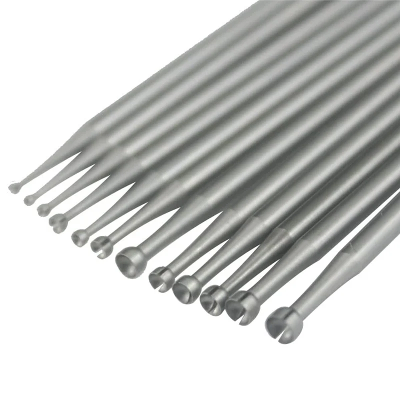 

AB47-12 Pcs Open Mouth Cup Burr - 3/32In Shank Open Mouth Cup Shape Wire Rounder Bits Jewelry Setting Lapidary Making Bits