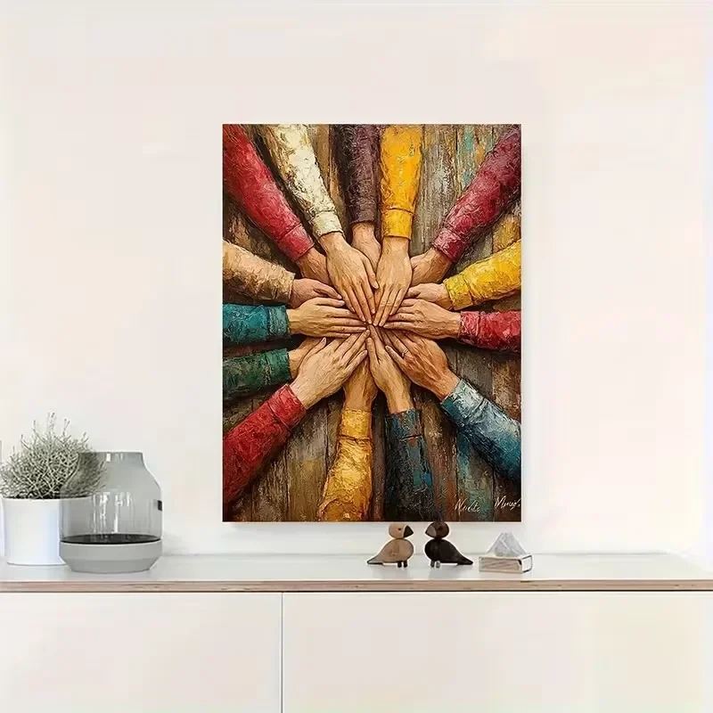 Teamwork Join Forces To Help Poster and Prints Canvas Painting Wall Art Picture for Living Room Home Decor Cuadros