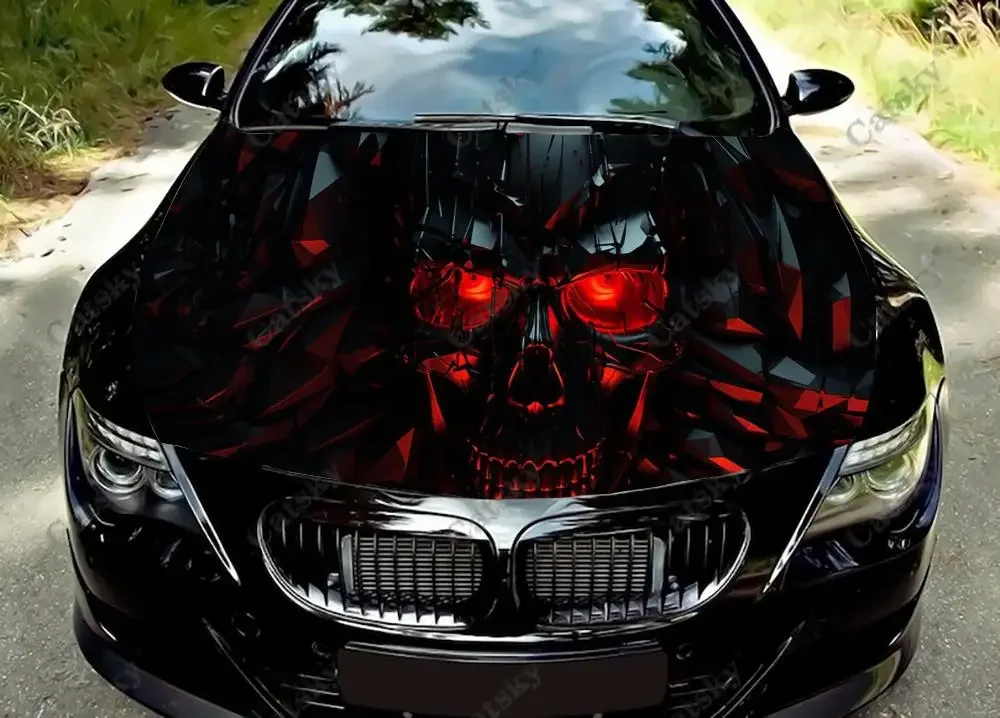 

Dark Devil Skull Car Hood Vinyl Stickers Wrap Vinyl Film Engine Cover Decals Sticker Car Hood Protective Film