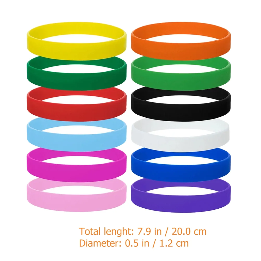 12 Pcs Shine Toddler Wrist Band Girls Party Favors Silica Gel Ring Rubber Bracelets for Kids