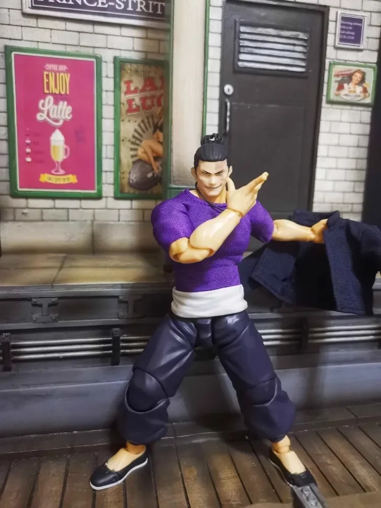 Shf 1/12 Schaal Mannelijke Soldaat Zwarte Casual Jas Strakke Paarse T-shirt Kleding voor 6 "Actiefiguren Accessoires Body poppen