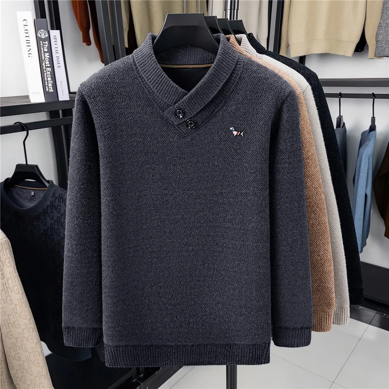 الراقية تصميم الرجال البلوز تريكو سترة الشتاء وصول جديد رائعة الكلب طباعة طويلة الأكمام الكلاسيكية تنوعا الرجال #6