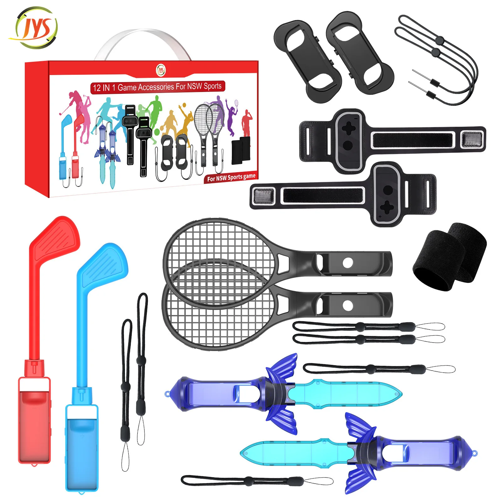 2026 12in1 Switch Sports Accessories Bundle for Switch NS Sports Accessories Kit Compatible with Switch/Switch OLED Sports Games