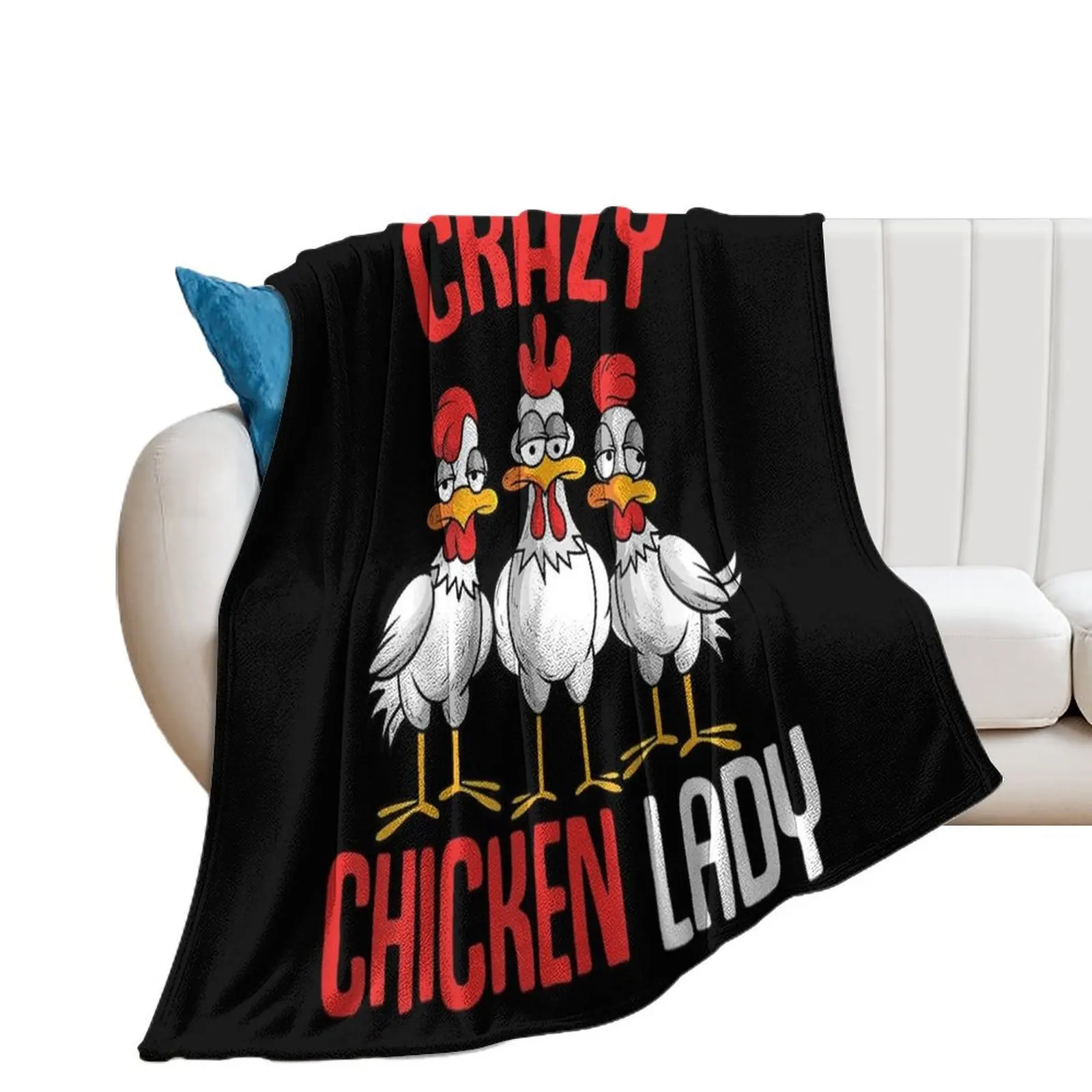 

Crazy Chicken Lady Women Throw Blanket Summer Beddings Sofas Single Blankets