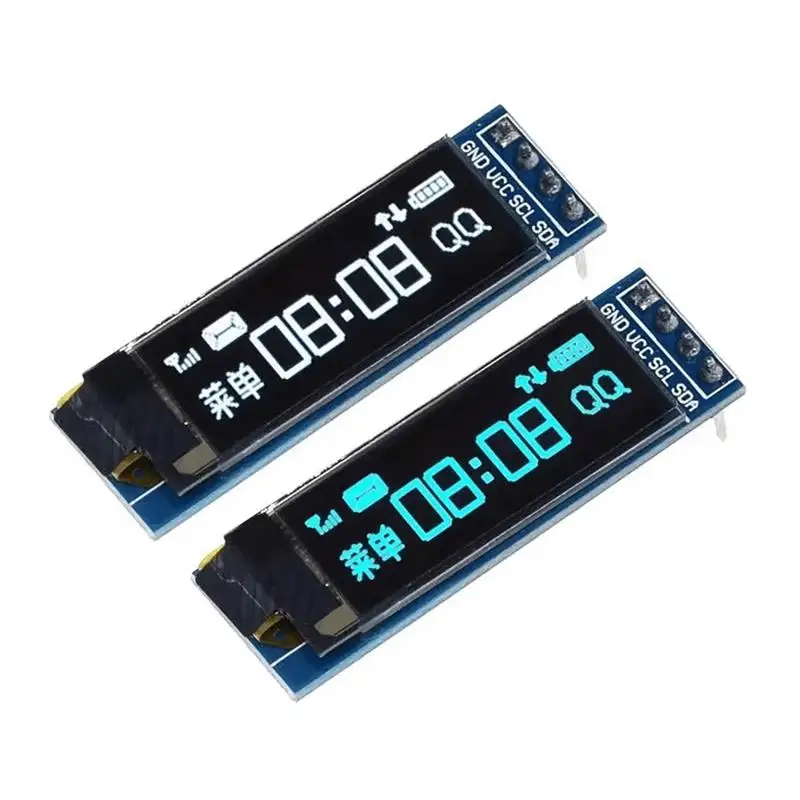 0.91 Inch I2C IIC OLED LCD Display Module 128x32 Blue/White Color SSD1306 Driver IC DC 3.3V 5V DIY Module