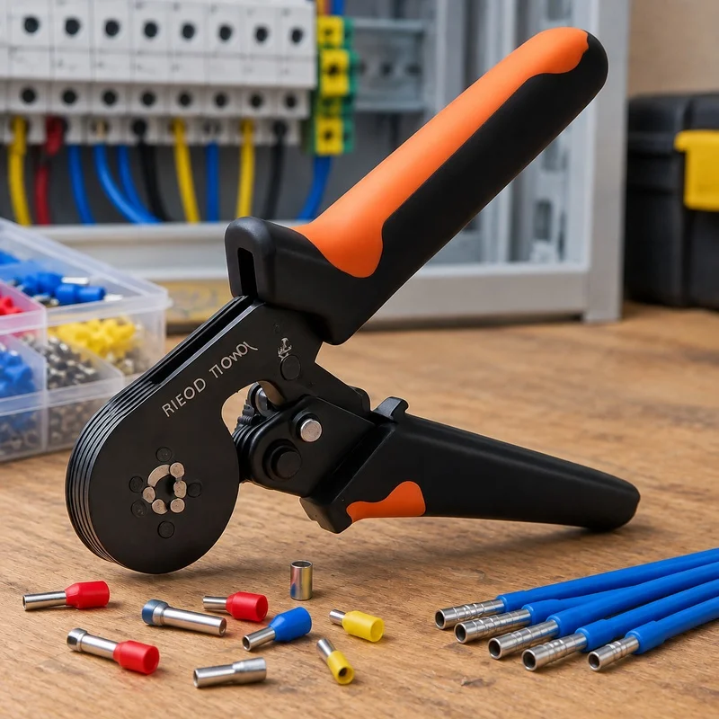 Household Wire Crimping Set with Tubular Ferrule Sleeves Electric Crimper Tool HSC8 6-4 10-6 16-6