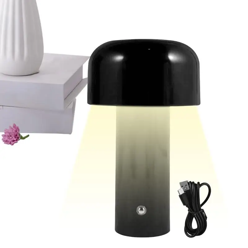 Lampa stołowa Mushroom Estetyczna lampka nocna 3-kolorowa, bezstopniowa, ściemnialna, przenośna lampka nocna, bezprzewodowa, grzybowa