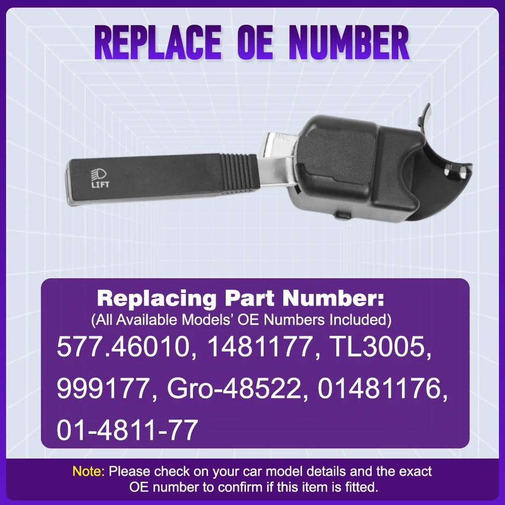 8 دبابيس الثقيلة بدوره إشارة مفتاح الإضاءة مع المخاطر لسلسلة Freightliner FLD LHD 577.46010، 1481177، TL3005، 999177 #4