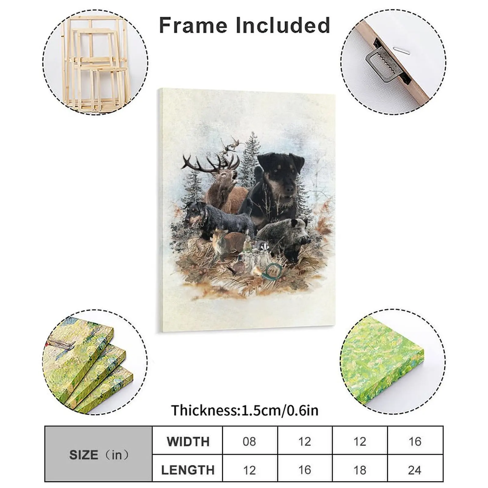 German Hunting Terrier Jagdterrier Canvas Painting Plates Home Custom Club Bar Design Pub Framed Wall Paintings
